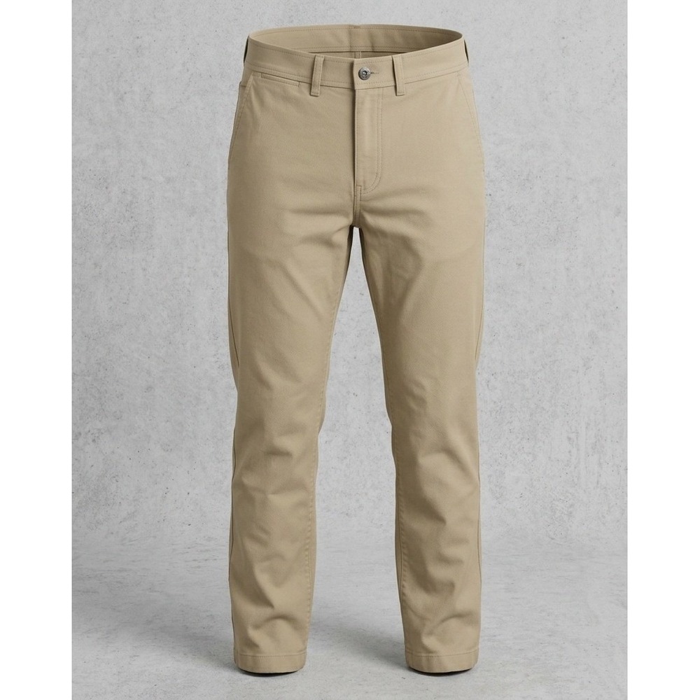LL Bean Mens Standard Fit Chino Pants Khaki Tan 34x32‎ Cotton Stretch 523184